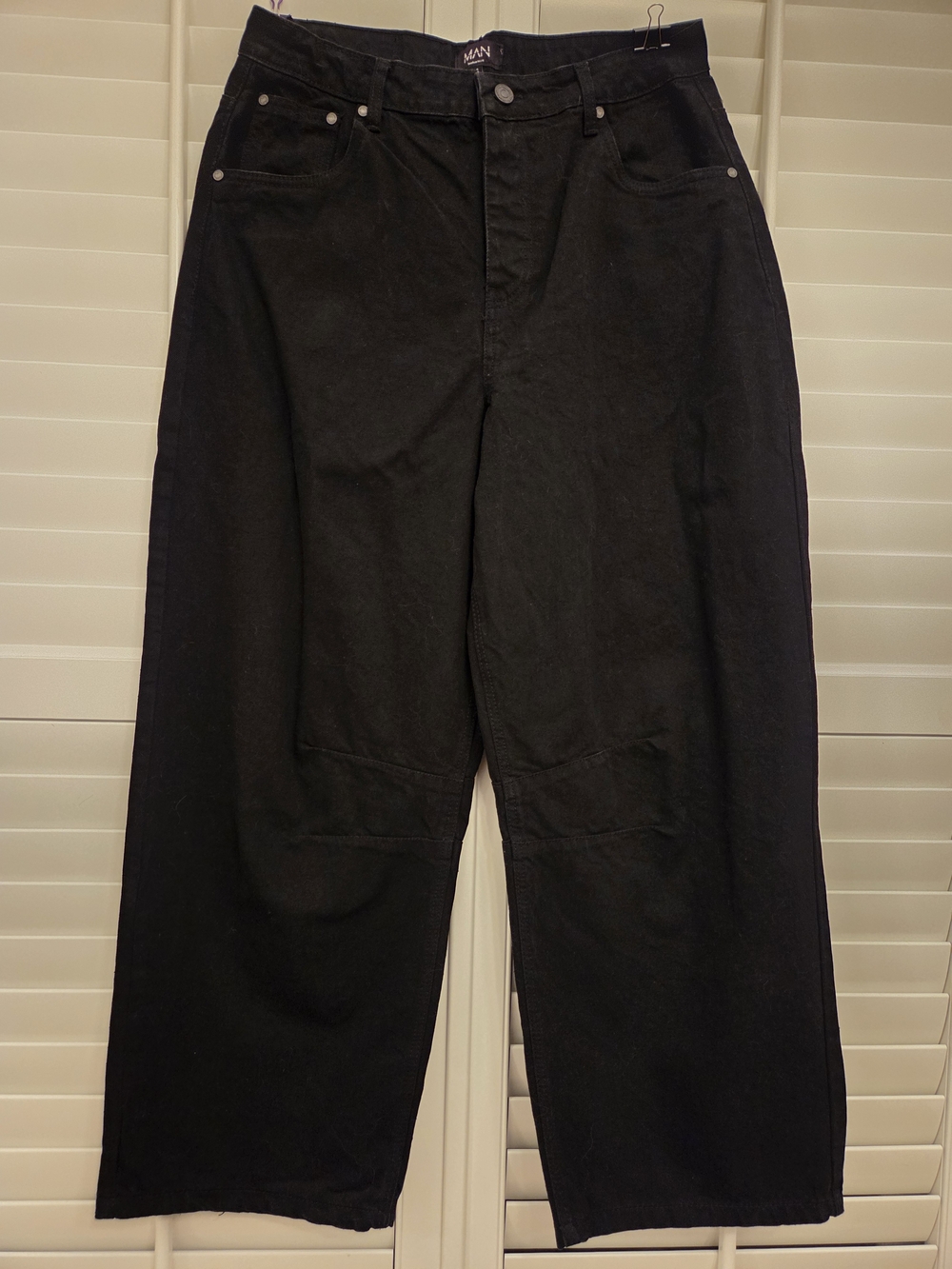 Y2K Streetwear Black Wide Leg Baggy Jeans – Men's Size 34